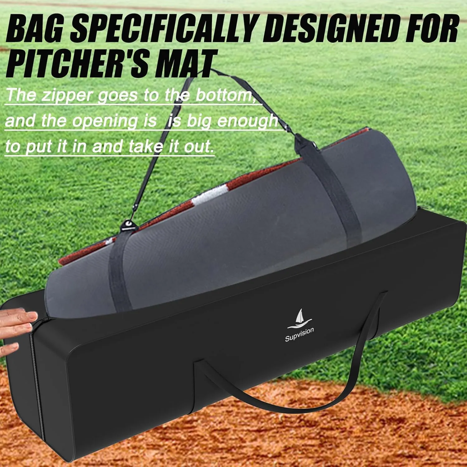 37.4in Foldable Duffle Bag for Pitching Mat Rolled up Length Less Than 36in Extra Large Tote GymBag for Travel Camping Sports Equipment Storage with Zippers and Handles Sport Oxford Bags