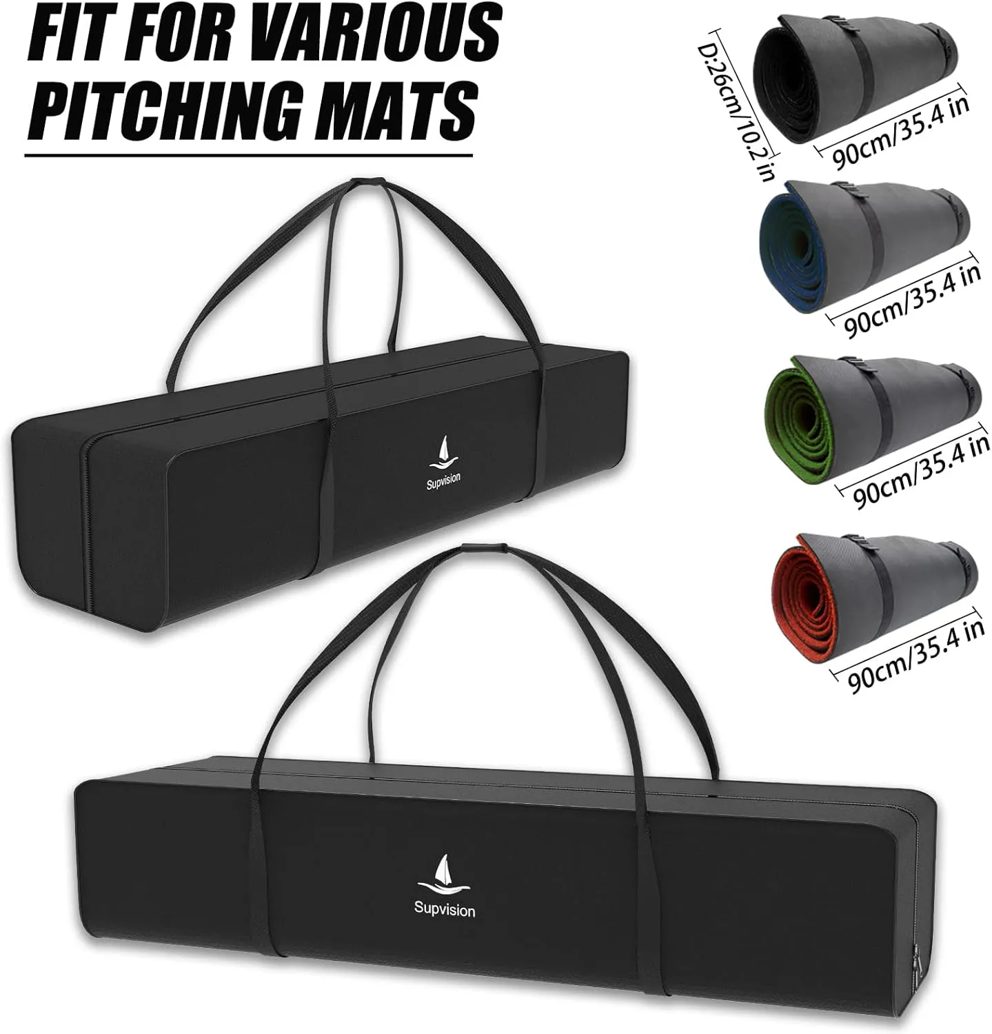 37.4in Foldable Duffle Bag for Pitching Mat Rolled up Length Less Than 36in Extra Large Tote GymBag for Travel Camping Sports Equipment Storage with Zippers and Handles Sport Oxford Bags