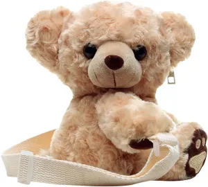 3D Cute Plush Animal Shoulder Bag Women Ladies Teddy Bear Cross Body Bag