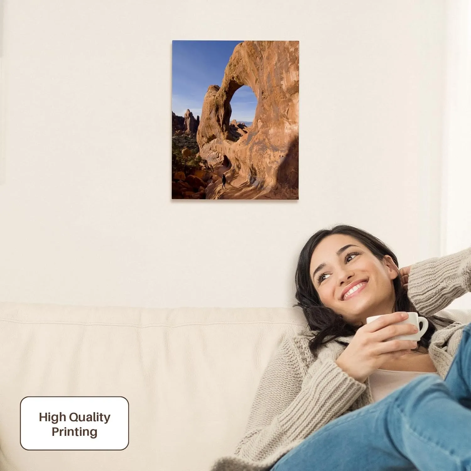 3dRose, Double O Arch, Devils Garden, Arches NP, Moab, Utah - US45 HGA0192 - Howie Garber, Museum Grade Canvas Wrap 11x14