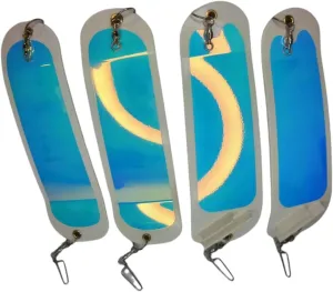 4 Pack 8" Salmon & Trout Trolling Flasher UV & Glow