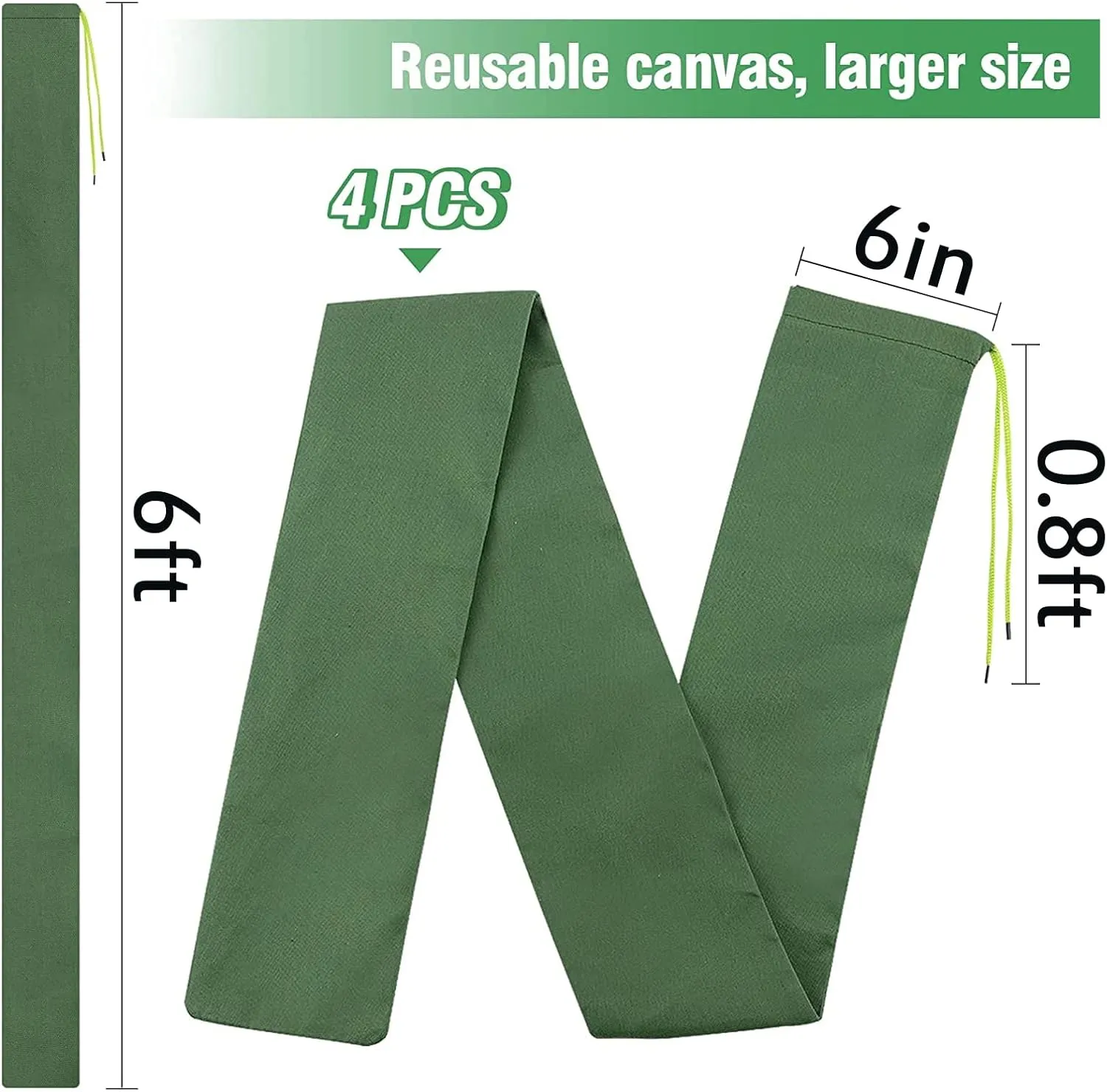 4 Pcs 6' × 6" Long Sand Bags for Flooding - Thickened Canvas Flood Protection Sandbag Tube with Elastic Band, Reusable Flood Rain Wind Barrier Sand Bag Tube for Door Window Flood Control