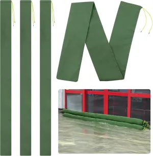 4 Pcs 6' × 6" Long Sand Bags for Flooding - Thickened Canvas Flood Protection Sandbag Tube with Elastic Band, Reusable Flood Rain Wind Barrier Sand Bag Tube for Door Window Flood Control