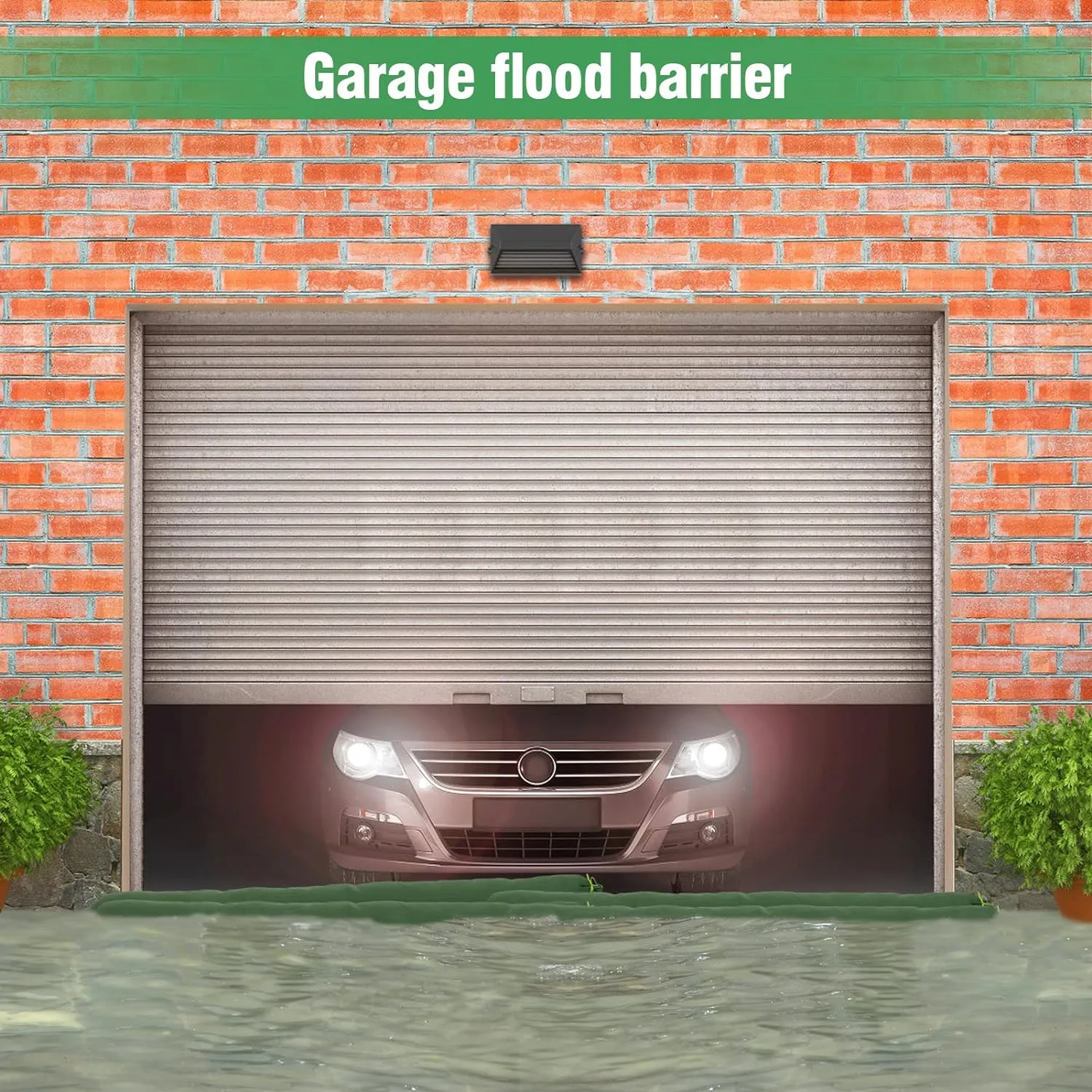 4 Pcs 6' × 6" Long Sand Bags for Flooding - Thickened Canvas Flood Protection Sandbag Tube with Elastic Band, Reusable Flood Rain Wind Barrier Sand Bag Tube for Door Window Flood Control