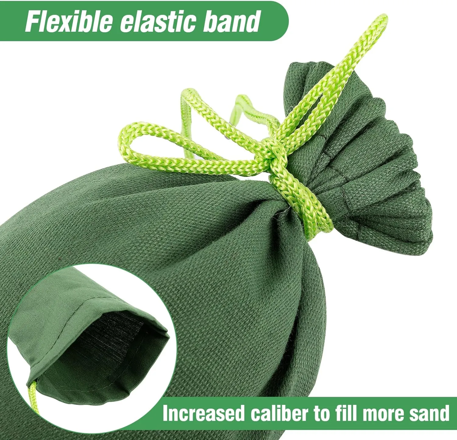 4 Pcs 6' × 6" Long Sand Bags for Flooding - Thickened Canvas Flood Protection Sandbag Tube with Elastic Band, Reusable Flood Rain Wind Barrier Sand Bag Tube for Door Window Flood Control