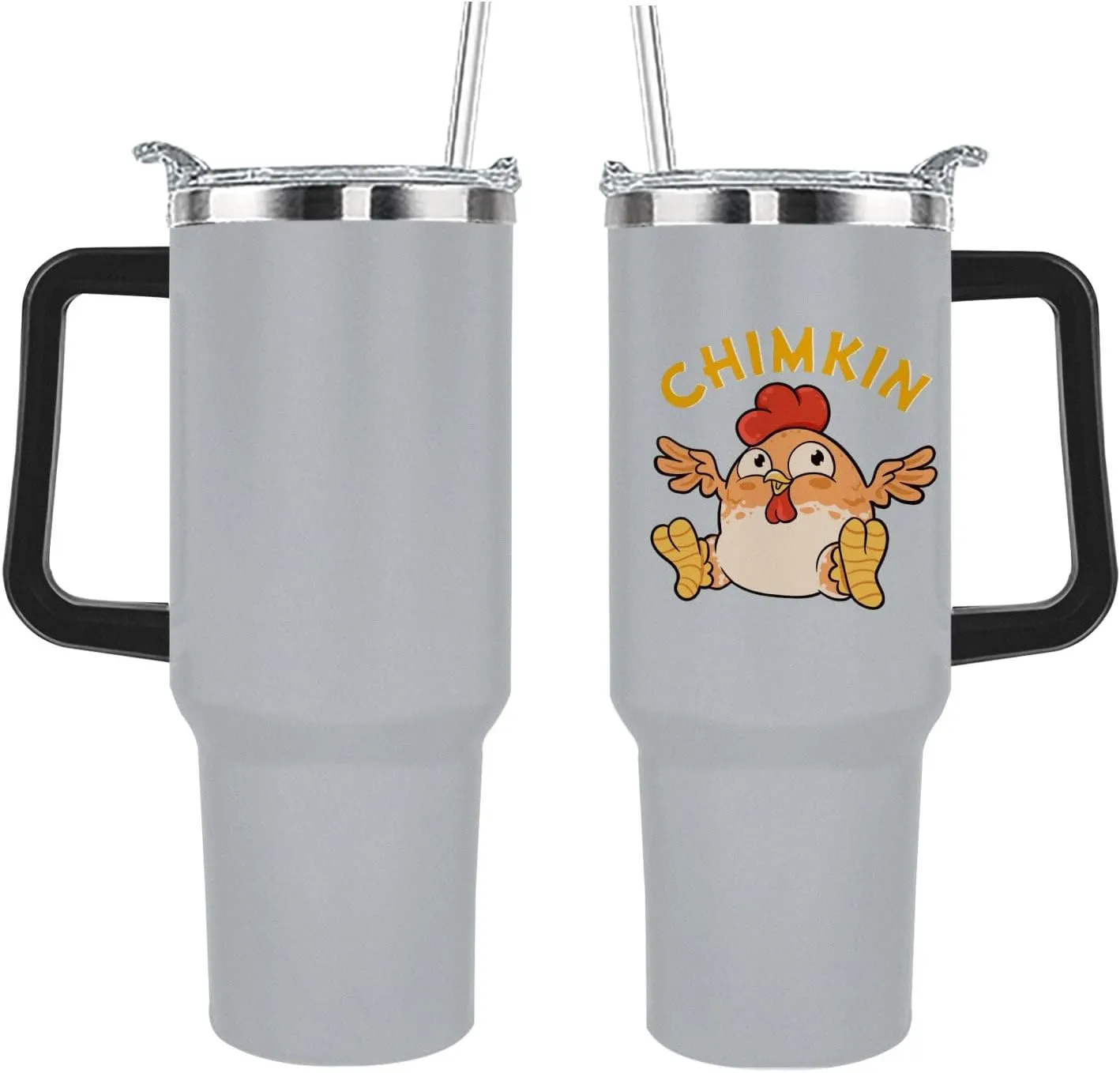40 oz Tumbler with Handle Chimkin Derpy Chicken Tumbler with Lid and Straw Insulated Tumblers Stainless Steel Tumbler