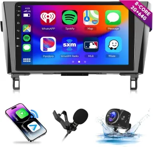 [4G 64G] 8 Core Car Radio for Nissan Rogue X-Trail Qashqai 2014-2018 Android Head Unit with Carplay Android Auto, Hodozzy 10.1 Inch Touch Screen with GPS, Bluetooth, WiFi, Mirror Link, FM/RDS Radio