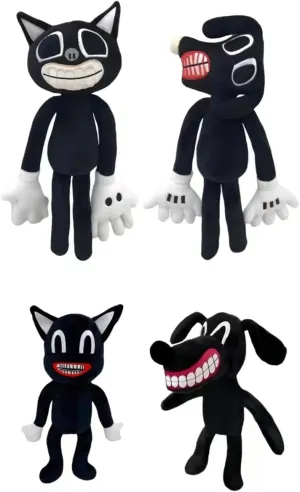 4PCS Siren Head Plush Toys Siren Head Family Cartoon Cat Cartoon Dog Plush Toy Christmas Halloween Plush Toys for Home Party Gift Birthday Gift