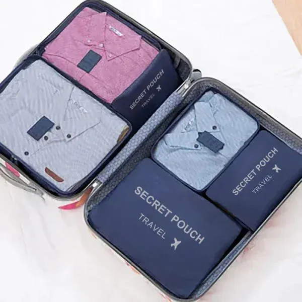6-Piece Travel Storage Bag Set Waterproof Luggage Organizer