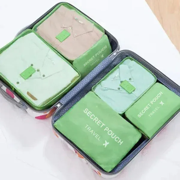 6-Piece Travel Storage Bag Set Waterproof Luggage Organizer