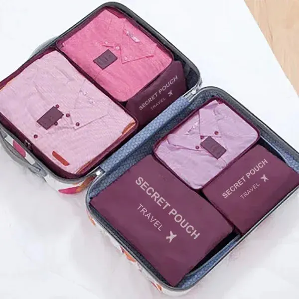 6-Piece Travel Storage Bag Set Waterproof Luggage Organizer