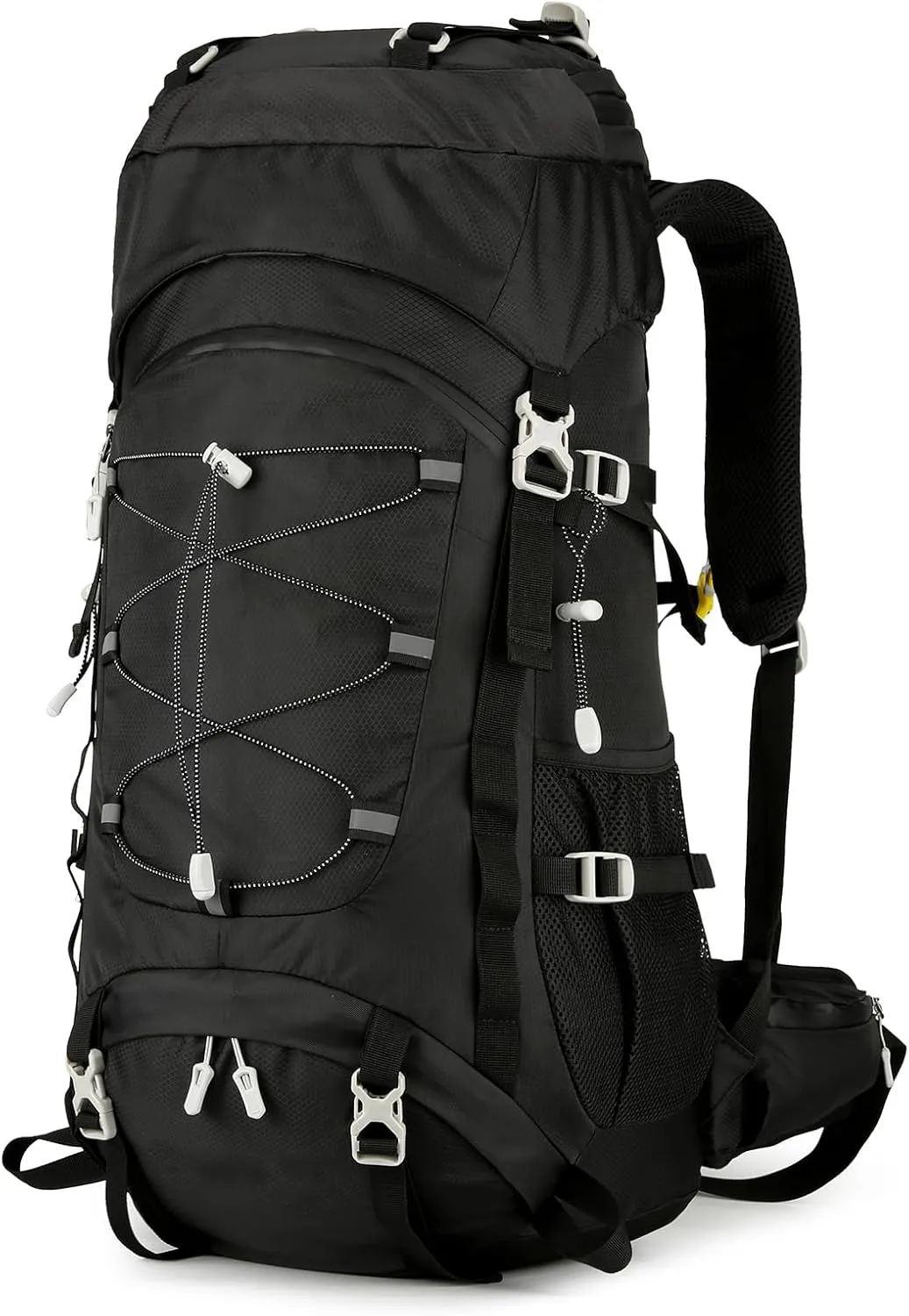 60L Hiking Backpack Men Women, Large Backpacking Backpack Packs, Waterproof Camping Bakcpacks Bag with Rain Cover, Camping Essentials for Trekking Travel, Black