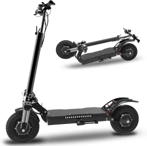 60V Electric Scooter Adults 3200W Dual Motors Top Speed 45MPH, 60V 20Ah Range 50 Miles, 10" All-Terrain Tires Foldable Fast E-Scooter for Mountains, 300 lbs Max Load, Off-Road, Road