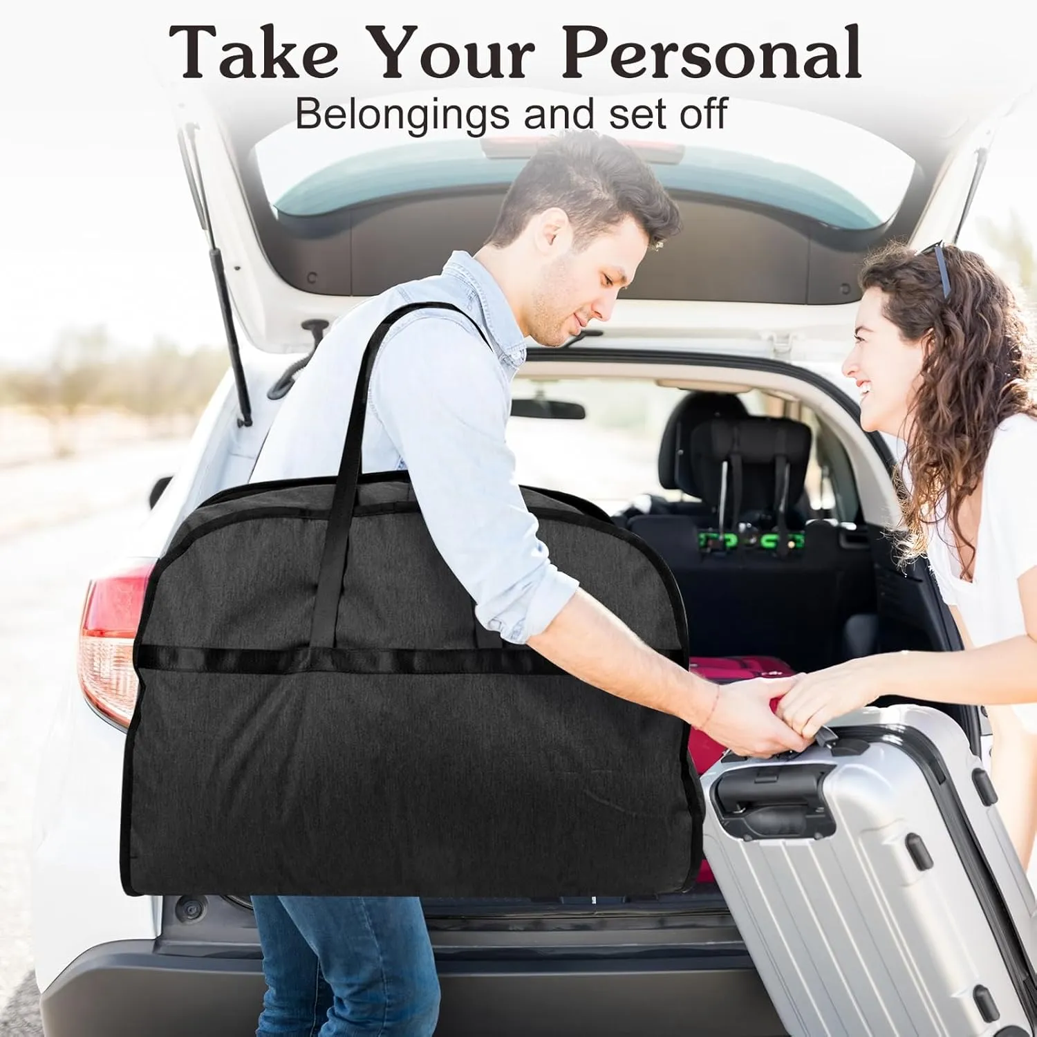 6" Gusseted Waterproof Garment Bag for Travel, 43" Tear Resistance Suit Bag for Men Travel for Suits, Tuxedos, Coats, Uniform. (Darkgrey, 42")