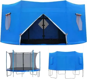 8ft Trampoline Cover, Waterproof Oxford Cloth Trampoline Tent with Window and Skylight, Trampoline Canopy with Zipper and Strap Fit for 6 Straight Pole Trampoline, Trampoline Tent