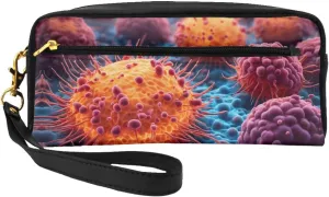 A Hand Drawn Painting Of A Cancerous Cells In The Print Portable Makeup Bag,Travel-Friendly Design,Versatile Mini Makeup Pouchtion
