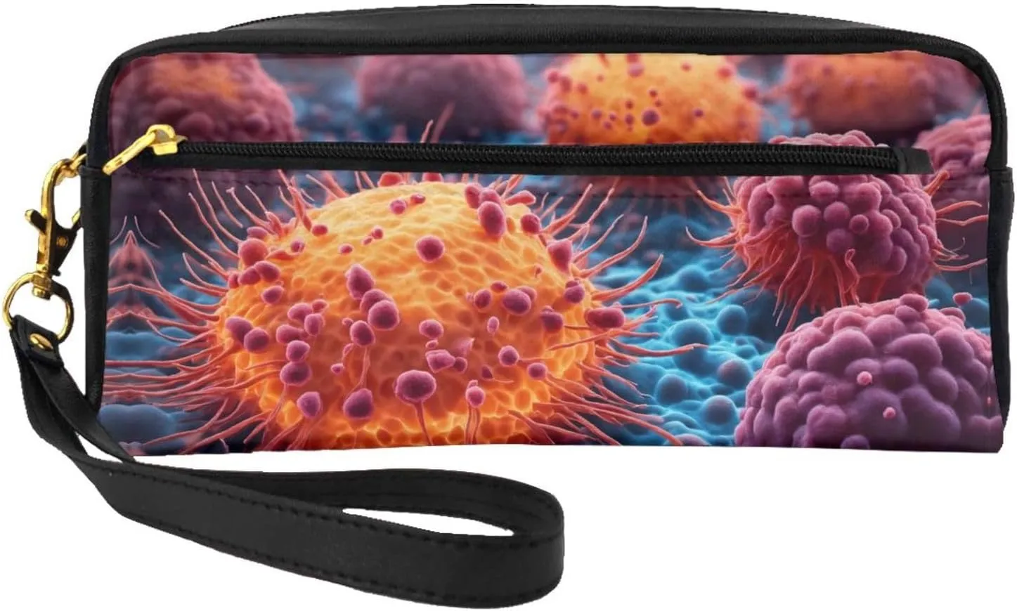 A Hand Drawn Painting Of A Cancerous Cells In The Print Portable Makeup Bag,Travel-Friendly Design,Versatile Mini Makeup Pouchtion