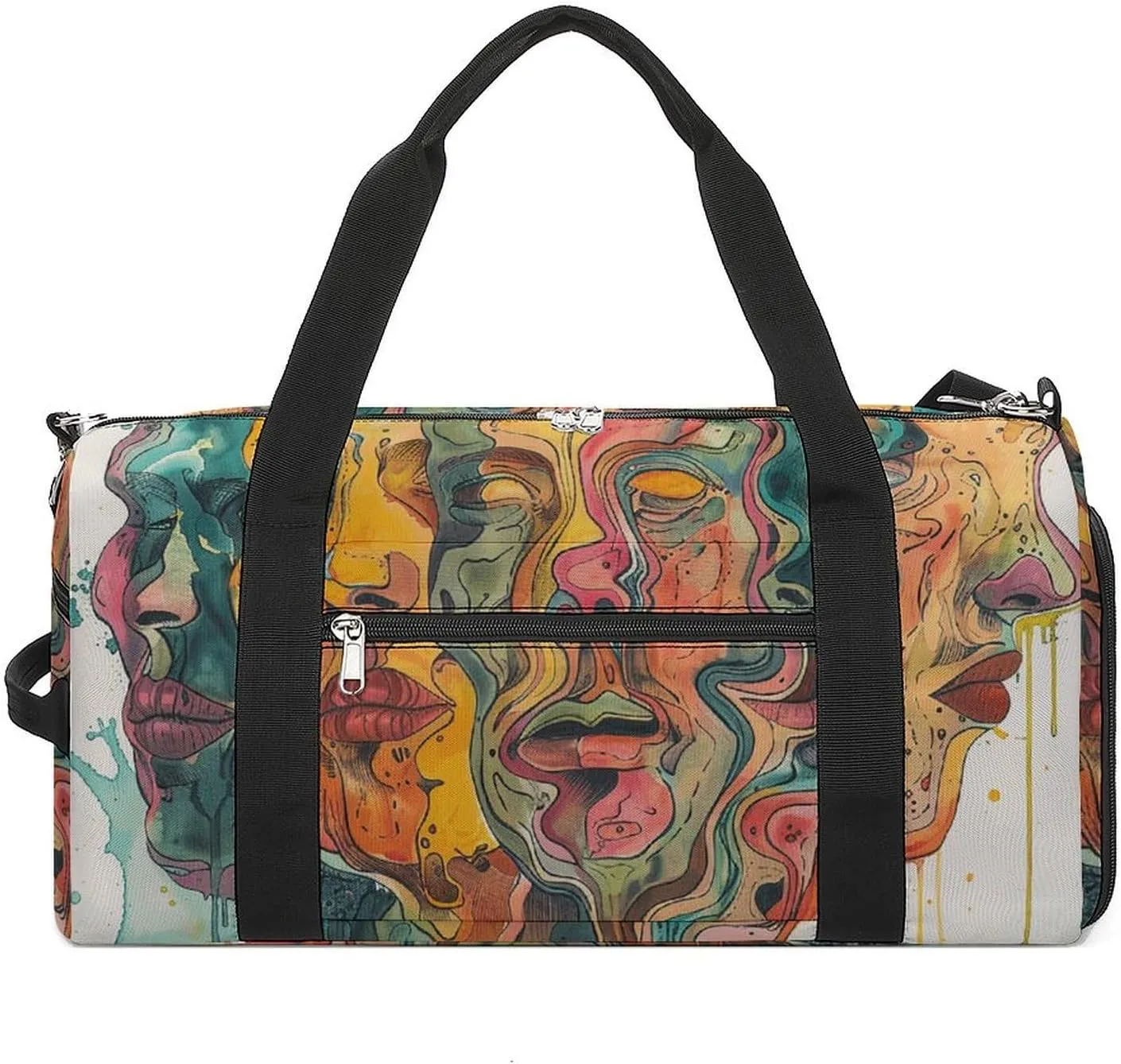 Abstract People Images Gym Bag Sport Gym Tote Bag Lightweight Duffle Bag Carry On Weekender Bags for Women Men