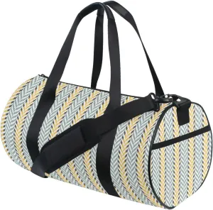 Acpiggto Gym Bag Sports Duffel Bag Green Yellow Striped Stripes Classic for Women Men Boys Girls Travel Luggage Bag Weekender Tote Sling Shoulder Backpack