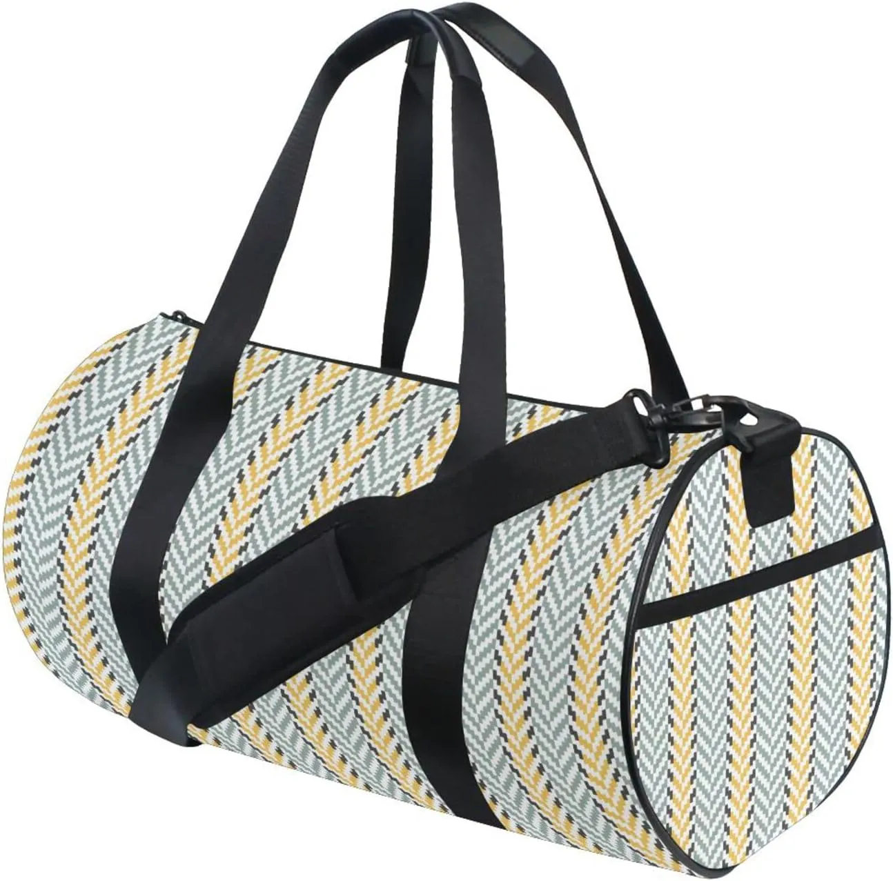 Acpiggto Gym Bag Sports Duffel Bag Green Yellow Striped Stripes Classic for Women Men Boys Girls Travel Luggage Bag Weekender Tote Sling Shoulder Backpack