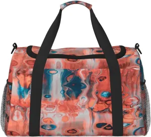 Acrylic Paint Travel Duffel Bag Large Foldable Waterproof Overnight Bag For Beach Swim Bags Pool Sports Gym