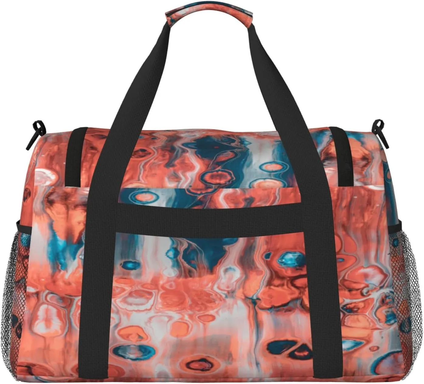 Acrylic Paint Travel Duffel Bag Large Foldable Waterproof Overnight Bag For Beach Swim Bags Pool Sports Gym