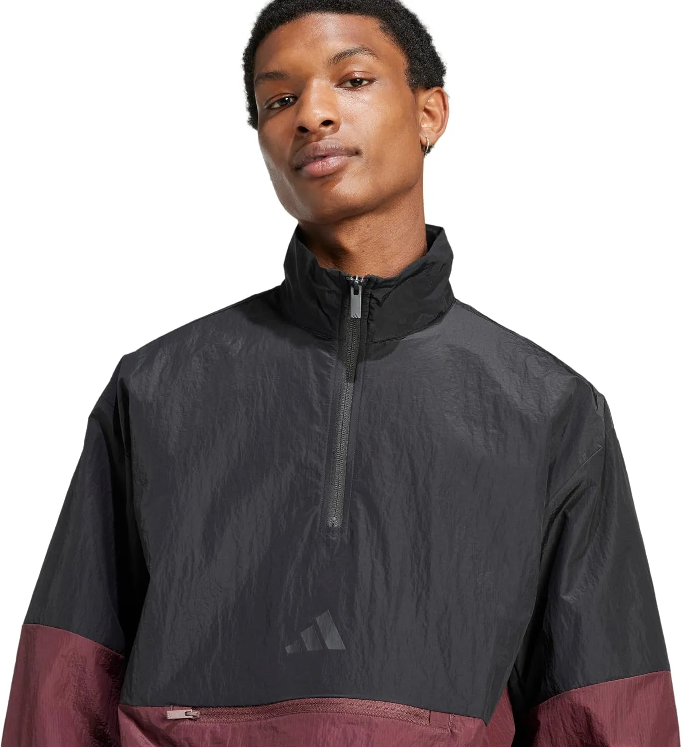 adidas Men's Size Future Icons 3-Stripes Woven Half-Zip Sweatshirt