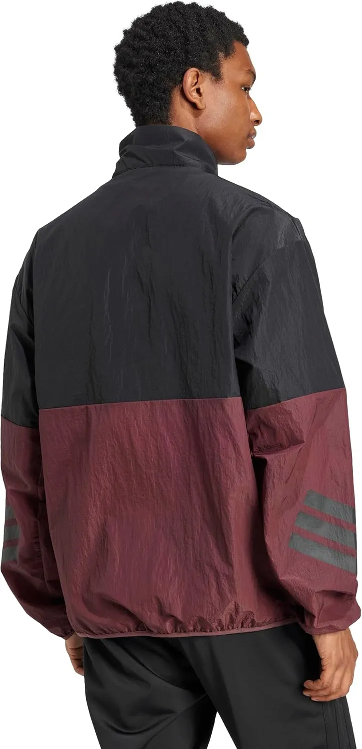 adidas Men's Size Future Icons 3-Stripes Woven Half-Zip Sweatshirt