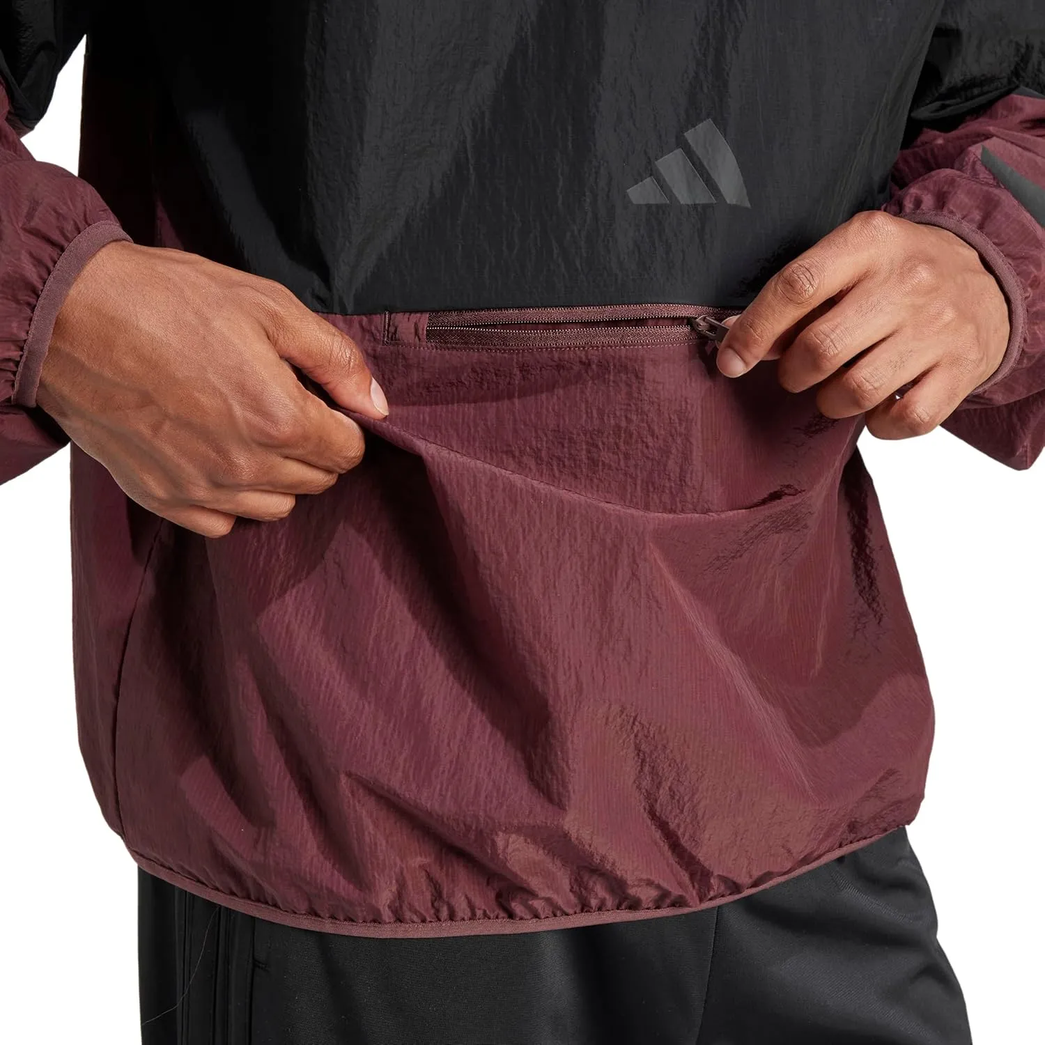 adidas Men's Size Future Icons 3-Stripes Woven Half-Zip Sweatshirt
