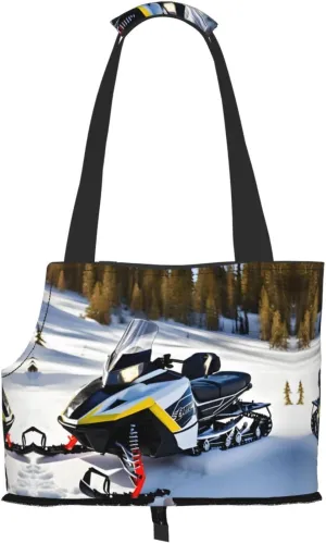 Advanced Snowmobile Printed Pet Shoulder Bag, Specially Designed for Small Dogs and Cats, Multifunctional Shoulder and Handbag