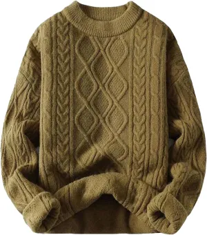 Aelfric Eden Oversized Sweater 90s Vintage Cable Knit Long Sleeve Women Woven Heavy Crewneck Pullover
