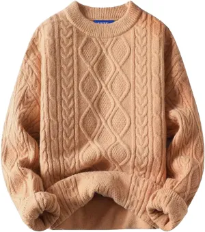Aelfric Eden Oversized Sweater 90s Vintage Cable Knit Long Sleeve Women Woven Heavy Crewneck Pullover