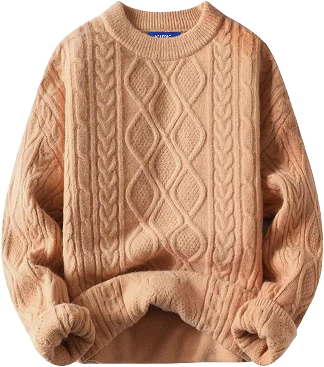 Aelfric Eden Oversized Sweater 90s Vintage Cable Knit Long Sleeve Women Woven Heavy Crewneck Pullover