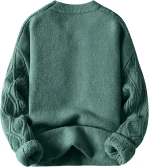 Aelfric Eden Oversized Sweater 90s Vintage Cable Knit Long Sleeve Women Woven Heavy Crewneck Pullover