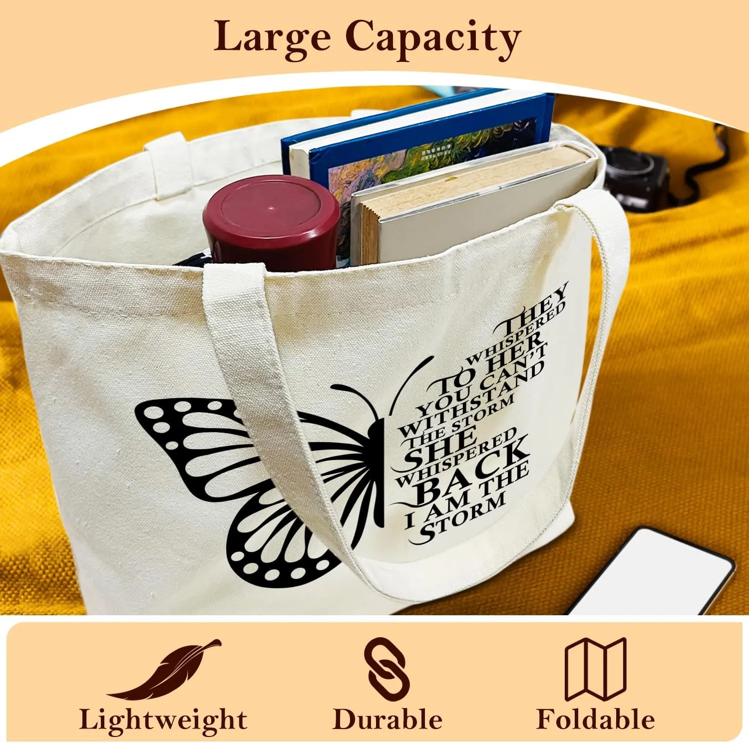 Aesthetic Canvas Tote Bag Cute Reusable Grocery Bags Shopping Tote Bag for Women