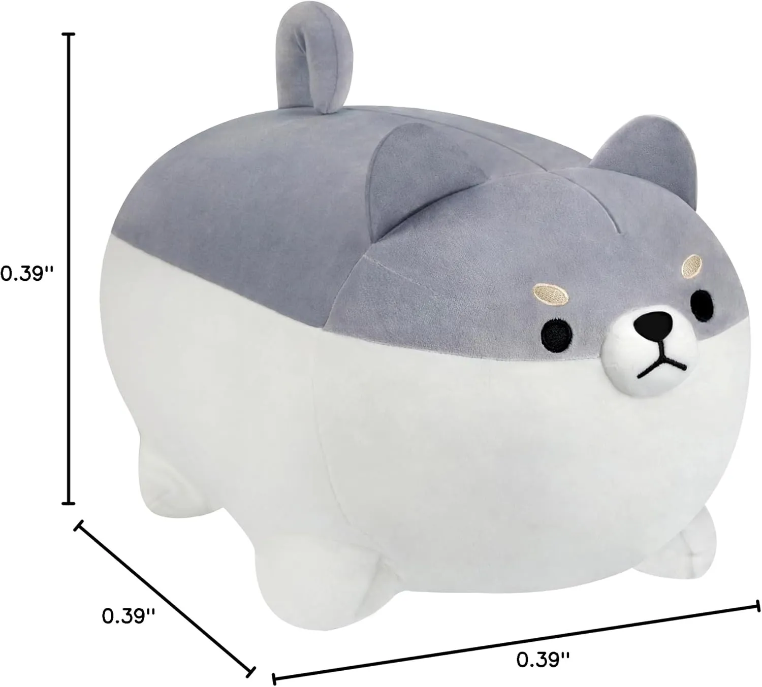 AFAN Shiba Inu Stuffed Animal Plush Kawaii Corgi Dog Plush Pillows Cute Soft Dog Toy Plushies Gifts for Boys Girls Kids (Gray, 11.8 Inch)