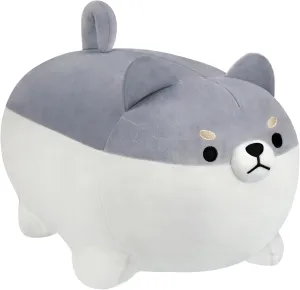 AFAN Shiba Inu Stuffed Animal Plush Kawaii Corgi Dog Plush Pillows Cute Soft Dog Toy Plushies Gifts for Boys Girls Kids (Gray, 11.8 Inch)