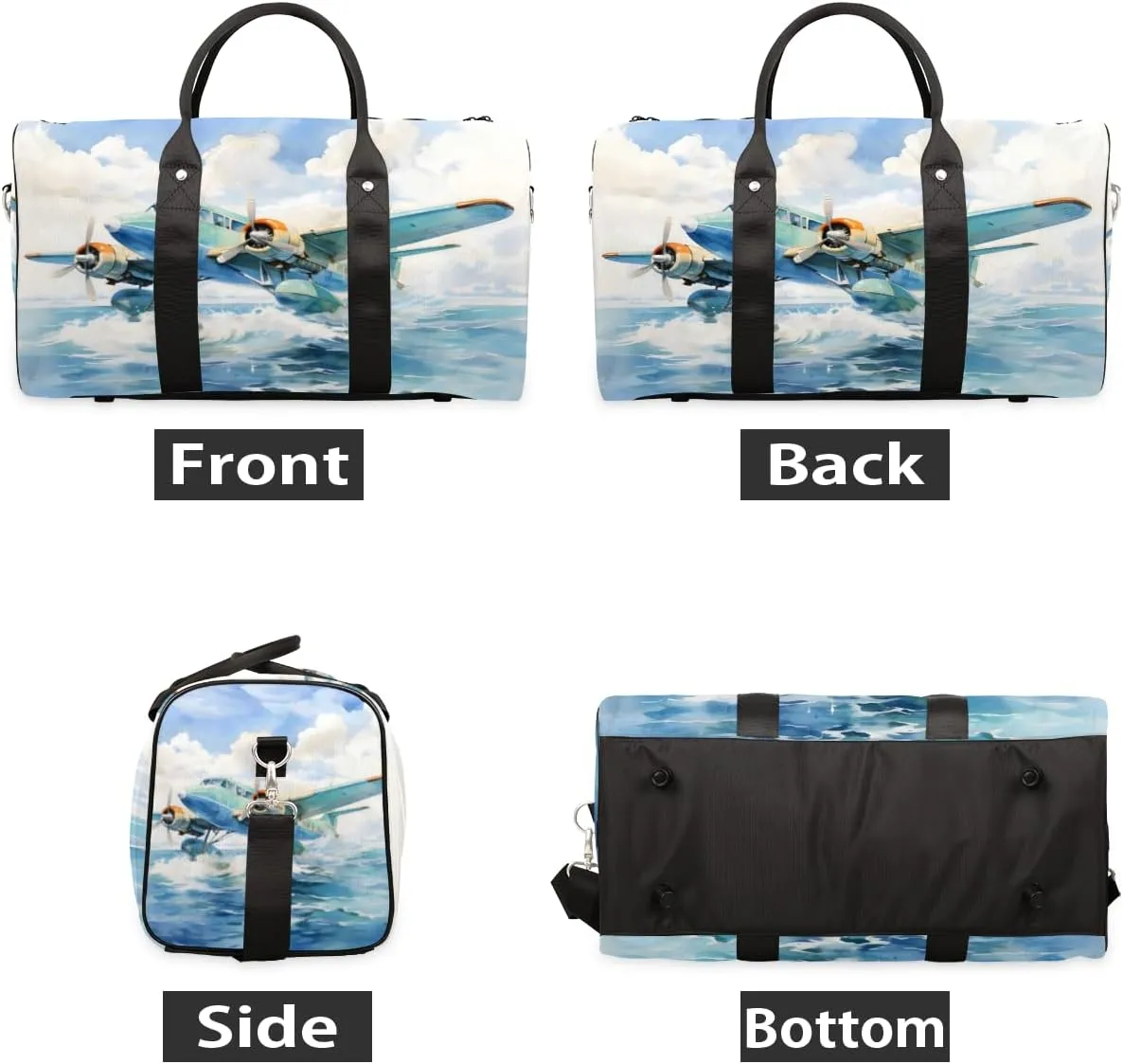 Airplane Aircraft Travel Duffle Bag for Women Men Gym Duffel Foldable Bag Waterproof Weekender Aircraft Fighter Duffle Tote