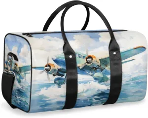 Airplane Aircraft Travel Duffle Bag for Women Men Gym Duffel Foldable Bag Waterproof Weekender Aircraft Fighter Duffle Tote