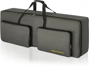 AKOZLIN 76-Key Padded Keyboard Gig Bag Portable Foldable Electric Piano Keyboard Case Bag For 76-Note Keyboards 46.5”×19.2”×6.3”