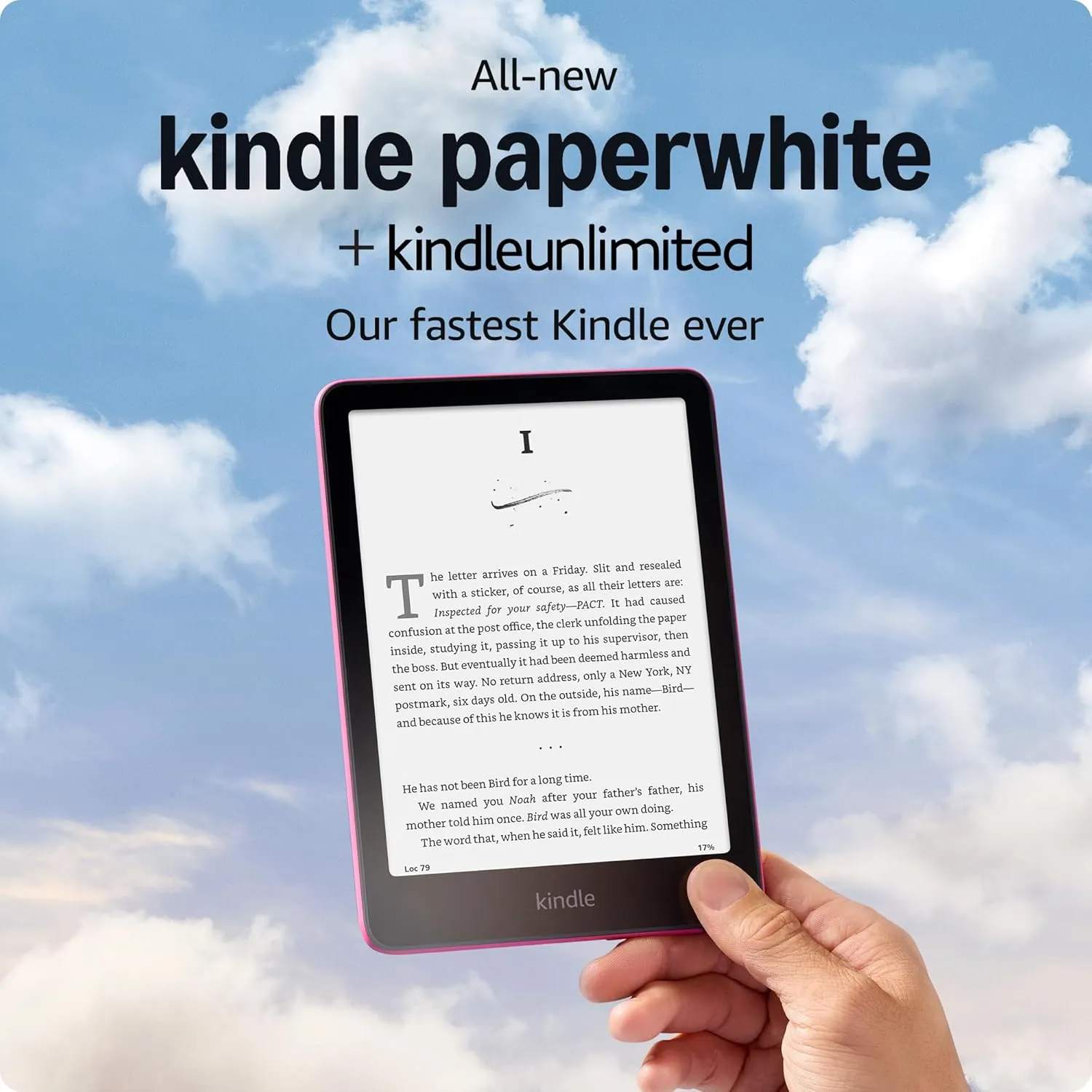 All-new Amazon Kindle Paperwhite (16 GB) – Our fastest Kindle ever, with new 7" glare-free display, and weeks of battery life – Raspberry   3 Months of Kindle Unlimited (with auto-renewal)