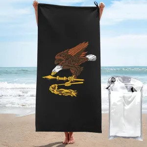 American Samoa Flag Emblem Beach Towel with Travel Bag 31.5"x63" Quick Dry Sand Free Lightweight Large Oversized Towels Light Vacation Essentials