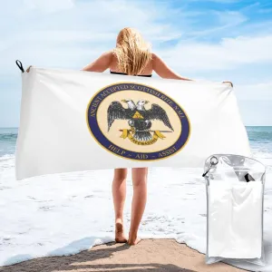 Ancient Accepted Scottish Rite Masonic Beach Towel Quick Dry Sand Free Lightweight Large 31.5"x63" with Travel Bag - Vacation Essentials Bath Towel for Pool, Summer