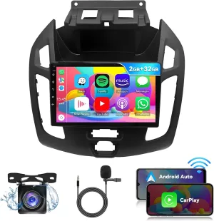Android 13.0 Double Din Car Stereo - 9 Inch Touch Screen Radio Android Auto CarPlay Car Audio Multimedia Receiver with GPS Bluetooth ＆ Backup Camera for Ford Transit Connect 2014-2018