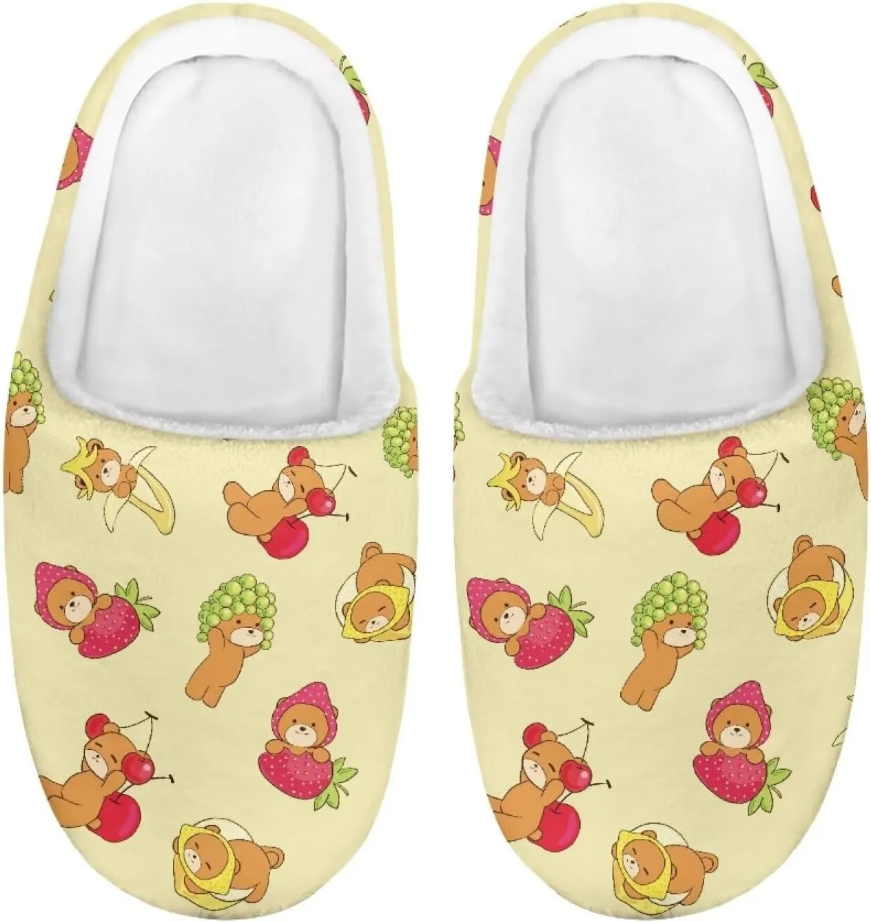 Animal Children's Plush Slippers For Girls Little Kids Comfy House Non-Slip Warm Flannel Fuzzy Slippers Cute Closed Toe Slippers Size9-14.5