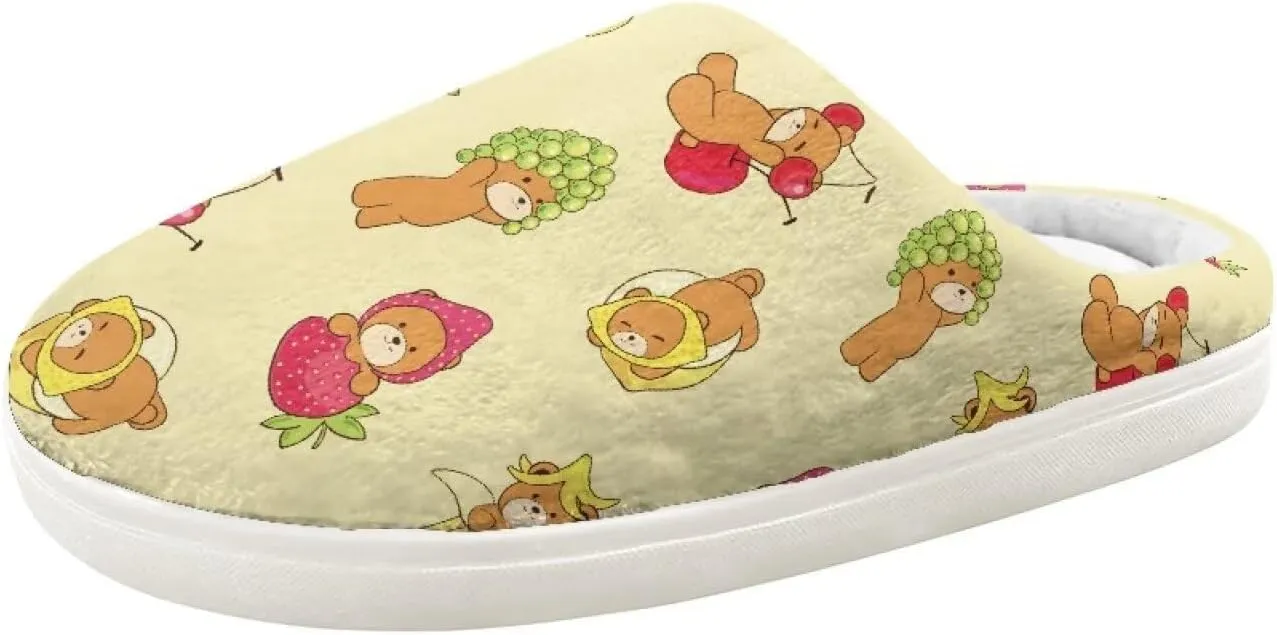 Animal Children's Plush Slippers For Girls Little Kids Comfy House Non-Slip Warm Flannel Fuzzy Slippers Cute Closed Toe Slippers Size9-14.5