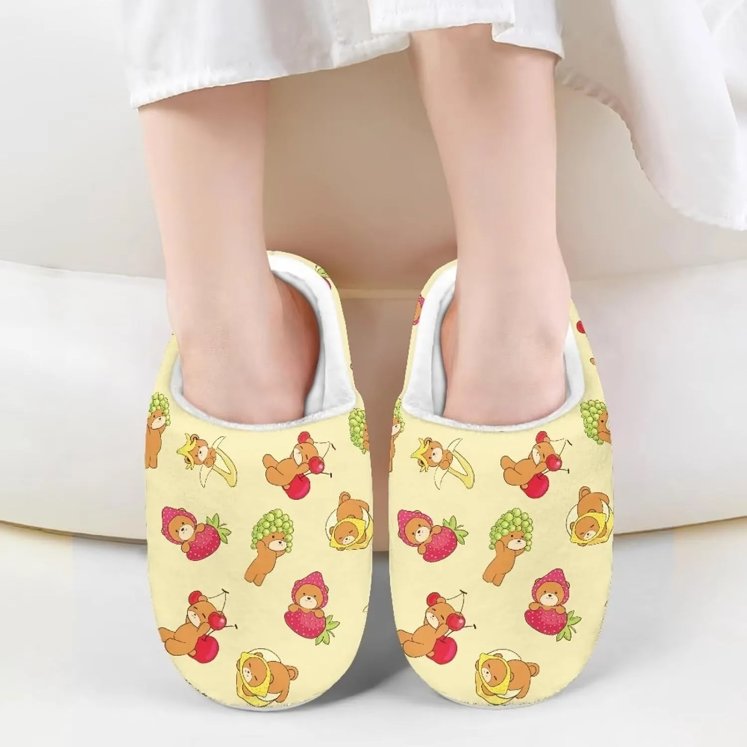 Animal Children's Plush Slippers For Girls Little Kids Comfy House Non-Slip Warm Flannel Fuzzy Slippers Cute Closed Toe Slippers Size9-14.5