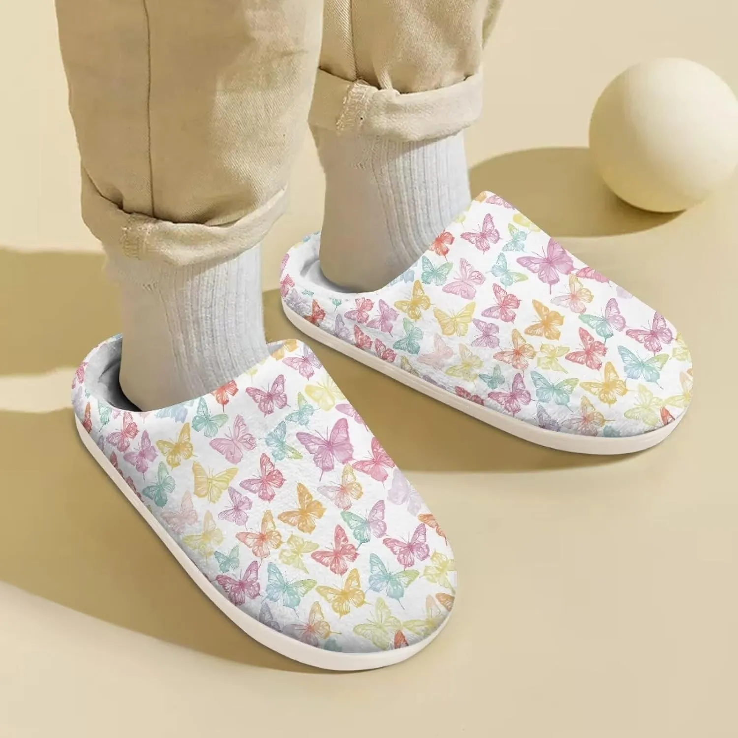 Animal Children's Plush Slippers For Girls Little Kids Comfy House Non-Slip Warm Flannel Fuzzy Slippers Cute Closed Toe Slippers Size9-14.5