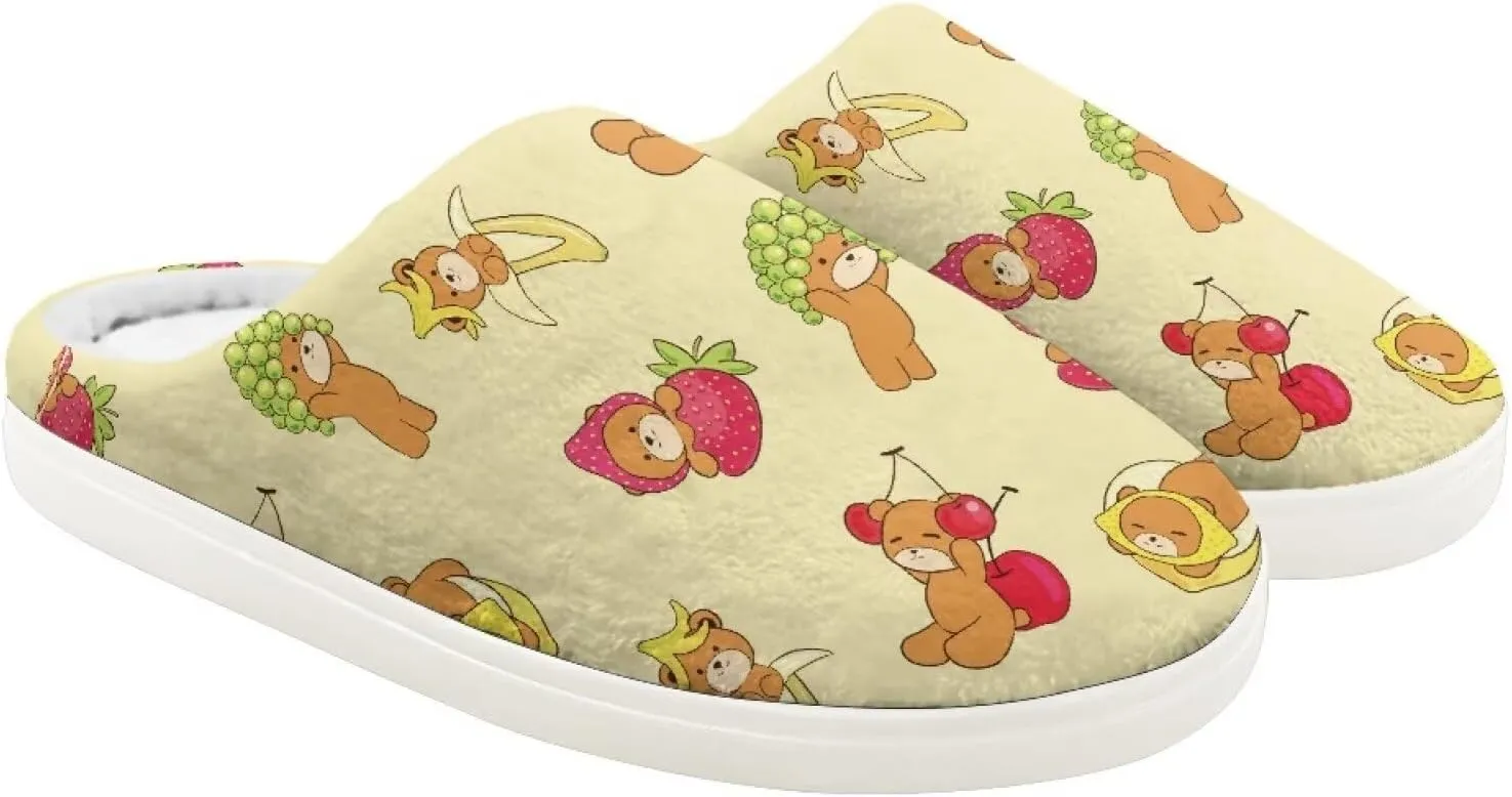 Animal Children's Plush Slippers For Girls Little Kids Comfy House Non-Slip Warm Flannel Fuzzy Slippers Cute Closed Toe Slippers Size9-14.5