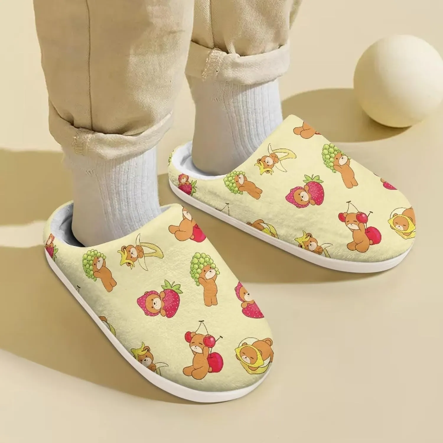 Animal Children's Plush Slippers For Girls Little Kids Comfy House Non-Slip Warm Flannel Fuzzy Slippers Cute Closed Toe Slippers Size9-14.5